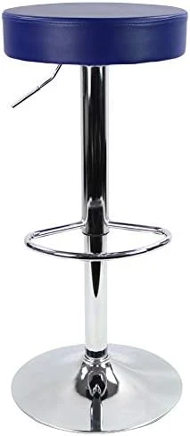 KKTONER Round Bar Stool PU Leather With Footrest Height Adjustable Swivel Pub Chair Home Kitchen Bar Stools Backless Stool (Pink) - Image 7