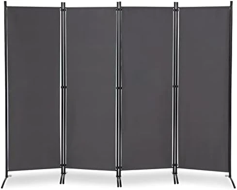 OUTGAVA 4 Panel Portable Room Divider Folding Partition Privacy Screen 5.6 FT Room Separator Freestanding Wall Divider For Office,Bedroom And Study (Beige) - Image 8