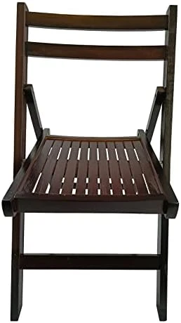 JLBENQIJL Set Of 4 Folding Chairs Poplar Wooden Slatted Seat For Dining Room Kitchen Balcony Wedding Occasion Events, Black - Image 5