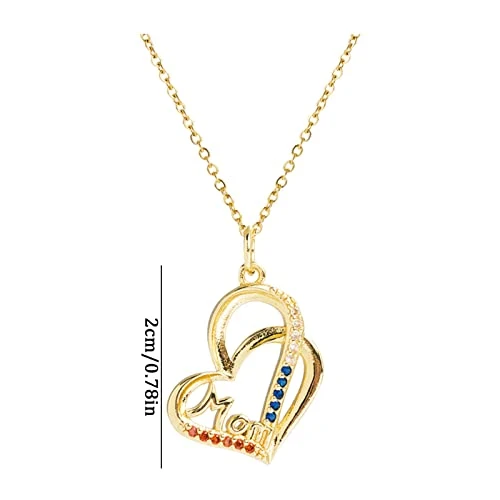 HYUIYYEAA Personalized Necklace For Women Love Necklace Brass Micro Inset Zircon Pendant Necklace Stone (A, One Size) - Image 4