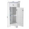 Noskatu Bathroom Floor Cabinet Small Storage Corner Floor Cupboard With A Single Shutter Door And Drawer Narrow Bathroom Cabinet For Bathroom Bedroom Living Room Kitchen White