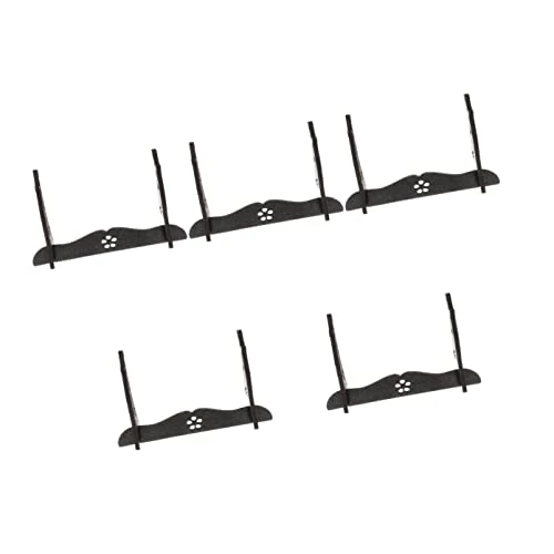 Zerodeko Storage Handicraft Flute Swords Hanger Samurai Holder Katana Rack Table Single Office Wizard Home Wand Wooden Brown Decorative Shelf Collection Organizer 5pcs