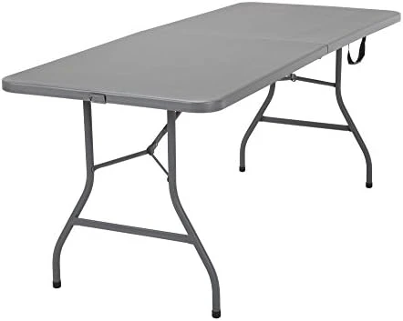 COSCO Deluxe 6 Foot X 30 Inch Fold-in-Half Blow Molded Folding Table, Black - Image 4
