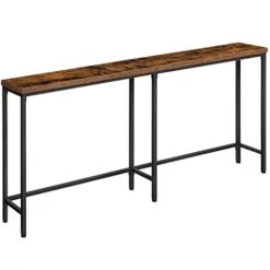 HOOBRO Console Table, Narrow Sofa Table, 70.9" Entryway Table, Extra Long Console Table, Behind Couch, Skinny Hallway Table For Foyer, Living Room, Bedroom, Rustic Brown And Black BF180XG01G1