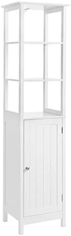 VASAGLE Bathroom Storage Cabinet Free Standing, With Drawer And Adjustable Shelf, Kitchen Cupboard, Wooden Entryway Storage Cabinet, 23.6 X 11.8 X 31.5 Inches, White UBBC61WT - Image 6