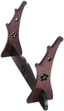 Zerodeko Storage Handicraft Flute Swords Hanger Samurai Holder Katana Rack Table Single Office Wizard Home Wand Wooden Brown Decorative Shelf Collection Organizer 5pcs - Image 8