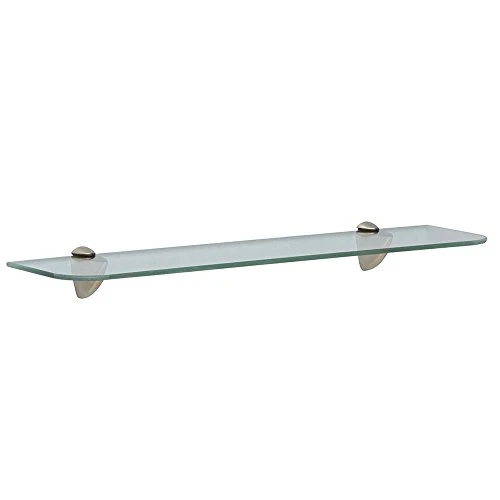 Shelf-Made KT-0134-624SN Glass Shelf Kit, Satin Nickel, 6-Inch By 24-Inch