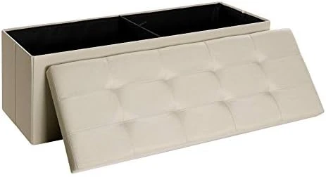 SONGMICS 43 Inches Folding Storage Ottoman Bench, Storage Chest, Foot Rest Stool, Bedroom Bench With Storage, Holds Up To 660 Lb, Dark Gray ULSF77K - Image 11