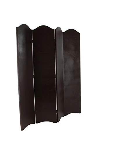 Deco 79 Wood Solid Room Divider Screen With Faux Leather Detailing, 64" X 1" X 71", Brown - Image 3