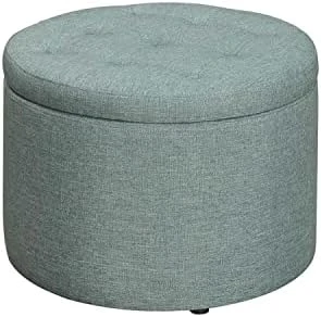 Convenience Concepts Designs4Comfort Round Shoe Ottoman, Tan Fabric - Image 12