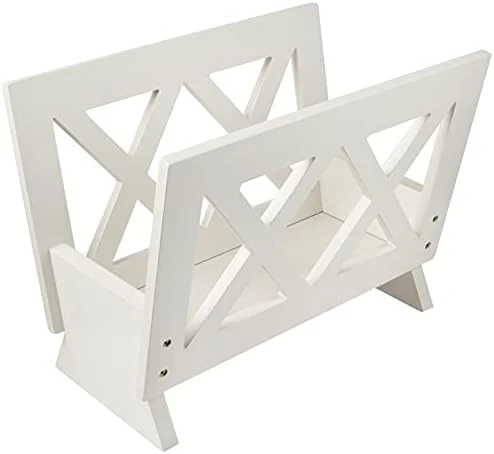Frenchi Home Furnishing Contemporary Magazine Rack, White - Image 9
