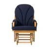 Foundations Lullaby Rocking Glider Chair, Wood, Natural/Blue, Adult