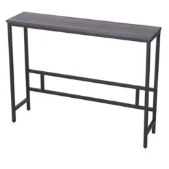 MAJARO Modern Industrial Sofa Console Table For Living Room, Office (Dark Grey, Single Layer)