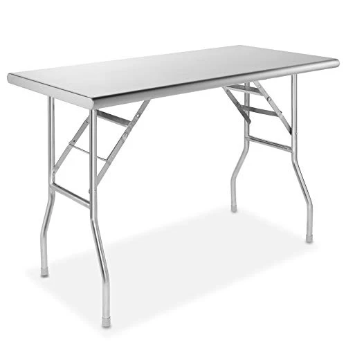 GRIDMANN Stainless Steel Folding Table 48 X 24 Inch, NSF Kitchen Prep & Work Table - Image 6
