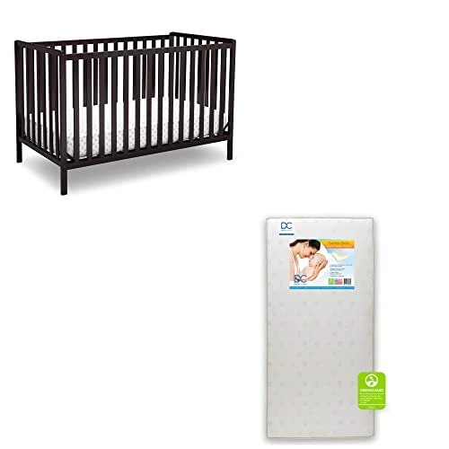 Delta Children Heartland 4-in-1 Convertible Crib, Dark Chocolate With Twinkle Stars Crib & Toddler Mattress - Image 4