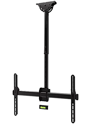 ProMounts Ceiling TV Mount, Hanging Swivel TV Mount Bracket For Flat/Curved Displays Fits Most 37-80 Inch LCD LED OLED TVs, TV Pole Mount For Flat/Sloped Ceiling, Max VESA 600x400mm