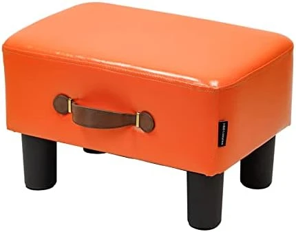 H&B Luxuries Footstool Small Ottoman, PU Leather Small Ottoman Foot Rest,16.14" Extended Rectangular Footstool With Carry,Ottoman For Living Room, Bedroom, Couch,Patio,Cloakroom (Black) - Image 12