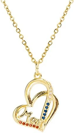 HYUIYYEAA Personalized Necklace For Women Love Necklace Brass Micro Inset Zircon Pendant Necklace Stone (A, One Size) - Image 5