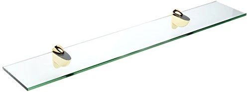Spancraft Glass Heron Glass Shelf, Brass, 6 X 30
