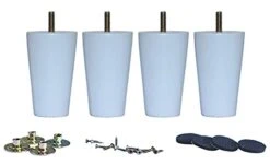 WEICHUAN White Round Solid Wood Replacement Sofa Couch Chair Ottoman Loveseat Coffee Table Cabinet Furniture Wood Legs(4" Set Of 4)