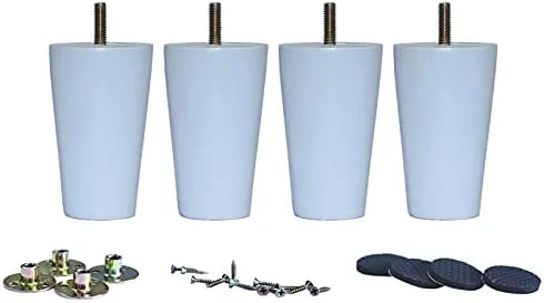 WEICHUAN White Round Solid Wood Replacement Sofa Couch Chair Ottoman Loveseat Coffee Table Cabinet Furniture Wood Legs(4" Set Of 4) - Image 5