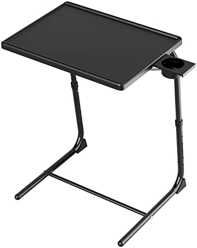 Max TV Tray Table, Allpop Extra Large Adjustable TV Tray For Eating, Folding Laptop Table With 6 Heights & 3 Tilt Angles For Dinner, Bed & Sofa, Black - Image 6