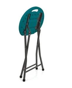Mintra Home Folding Stools - 18.5in Height, Metal, Heavy Duty (1 Pack, Aqua Green)