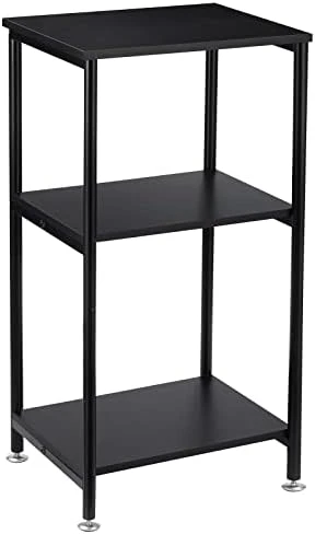 MOOACE Tall Side Table, 3 Tier End Table, Side Table With Storage Shelf For Bedroom Living Room, Small Nightstand For Small Spaces, Black - Image 6