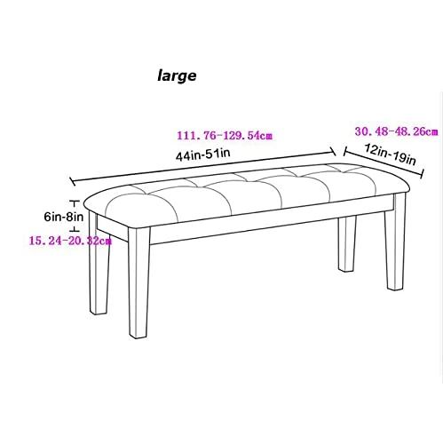 SINKITA Velvet Bench Seat Cushion Slipcovers Workbench Cover, Soft Bench Seat Furniture Protector For Piano Bench Dining Chair Garden Bench Dining Room Bedroom Bench Room-Grey-Large - Image 2