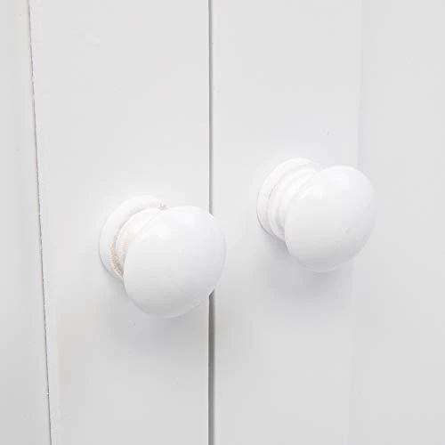 Carved Double Door Cabinet, Bathroom Storage Floor Cabinet Free Standing With Double Door,White - Image 5