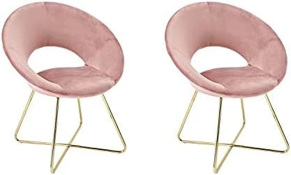 CangLong 25Inch Upholstered Polished Gold Metal Frame, Set Of 2, Counter Stool Chair, Pink 3 - Image 10