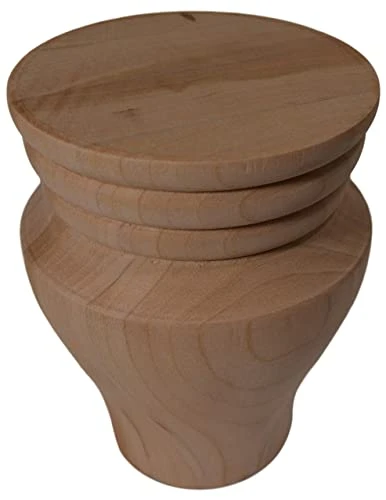 BingLTD - 4 1/2" Unfinished Profile Cherry Sofa Legs, Bun Feet - Set Of 4 (BF5231-CHER-UNF) - Image 4