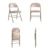 Cosco Vinyl Folding Chair, 4 Pack, Antique Linen