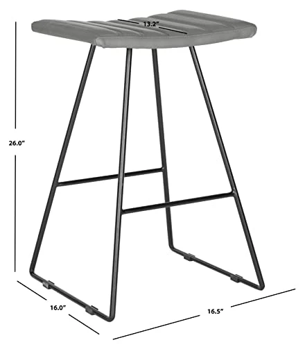Safavieh Home Collection Akito Mid-Century Modern Grey 26-inch Counter Stool (Set Of 2) - Image 2