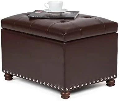 Joveco Storage Ottoman Rectangular Fabric Organization Bench (Beige) - Image 10