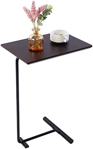 C Table,Couch Tables That Slide Under,C Shaped Side Table,Sofa End Table For Living Room Bedside Bathroom Snack Coffee Laptop Tables,Egg Oval-Shaped,Metal Frame,Easy Assembly Black(Upgraded) - Image 10