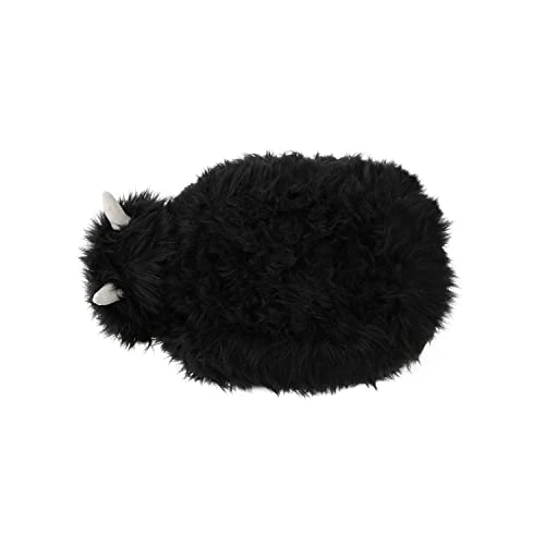 Christopher Knight Home Kamla Furry Yak Ottoman, Black, Natural Finish - Image 6