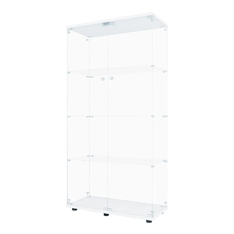 Goujxcy 4-Shelf Glass Display Cabinet With Double Doors, 64" Contemporary Glass Cabinet Floor Standing Curio Cabinet Collection Display Case Storage Rack Corner Cabinet Tempered Glass Frame Bookshelf - Image 5