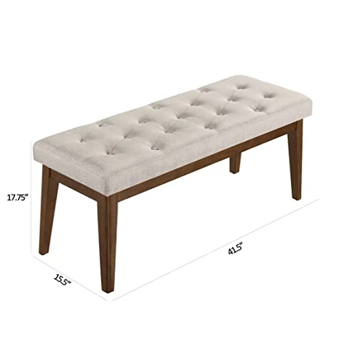 Ball & Cast Ottoman Benches, 41.5", Walnut & Taupe - Image 3