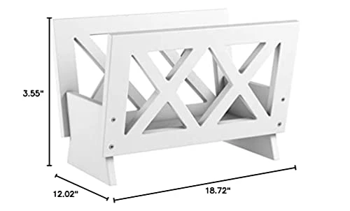 Frenchi Home Furnishing Contemporary Magazine Rack, White - Image 4