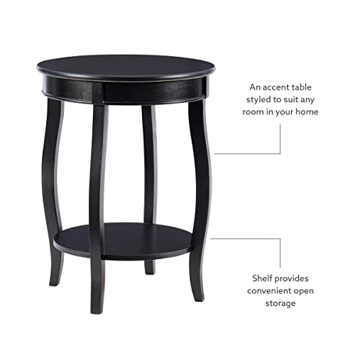 Powell Furniture Round Table With Shelf, Black - Image 3