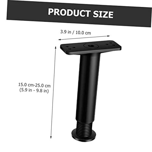 Yardwe 4pcs Bed Support Frame Adjustable Stand Replacement King Size Bed Support Legs Bed Frame Center Support Bed Legs Replacement Bed Frame Legs Bed Center Leg Furniture Holder Black - Image 4