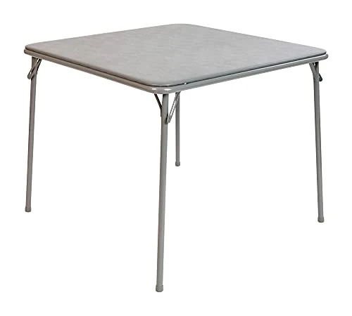 Flash Furniture Madelyn Folding Card Table - Gray Foldable Card Table Square - Portable Table With Collapsible Legs