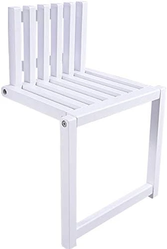 Kelendle Folding Chair Wall-Mounted Invisible Shoe-Changing Stool Made Of Solid Wood Wall Seat Folding With Support Legs Saving Space Suitable For Various Occasions White - Image 11