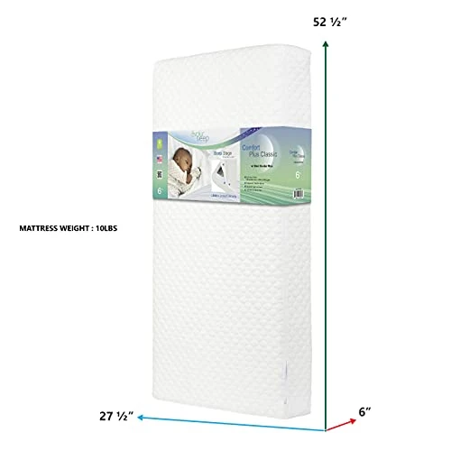 Evolur Comfort Plus Classic 150 Coil Inner Spring Crib & Toddler Mattress I Waterproof I GREENGUARD Gold Certified - Image 4