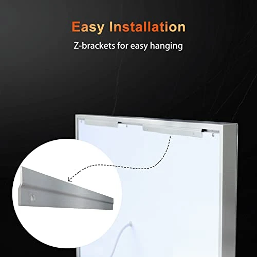 BesMirror 40’’x24’’ Bathroom Mirror With Lights, Anti-Fog Wall Mounted LED Vanity Mirror With 3 Color, Shatter-Proof, Stepless Dimmable, Frameless, Smart Touch Button, Horizontal/Vertical - Image 4