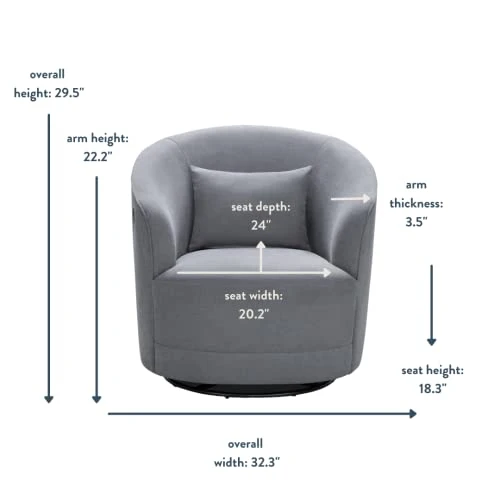 Nurture& The Swivel Premium Glider Swivel Chair For Nursery Or Living Room With Built-in USB Charger And Stain-Resistant Performance Fabric (Gray) - Image 3