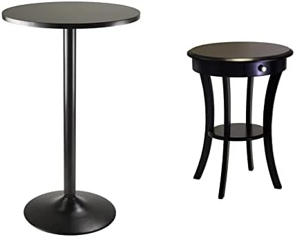 Winsome Obsidian Pub Table Round Black Mdf Top With Black Leg And Base - 23.7-Inch Top, 39.76-Inch Height - Image 6