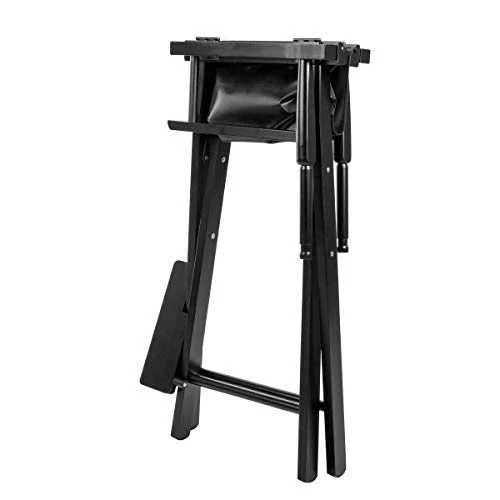 CLAR DC-30 Directors Chair 30" Height Lightweight Foldable Portable Black Wood Frame With Footrest - For Home Or Commercial Use - Makeup Artist Chair - Film Directing Or YouTube (Black) - Image 5