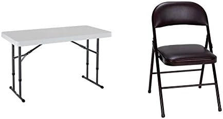 LIFETIME 80160 Commercial Height Adjustable Folding Utility Table, 4 Feet, White Granite - Image 6